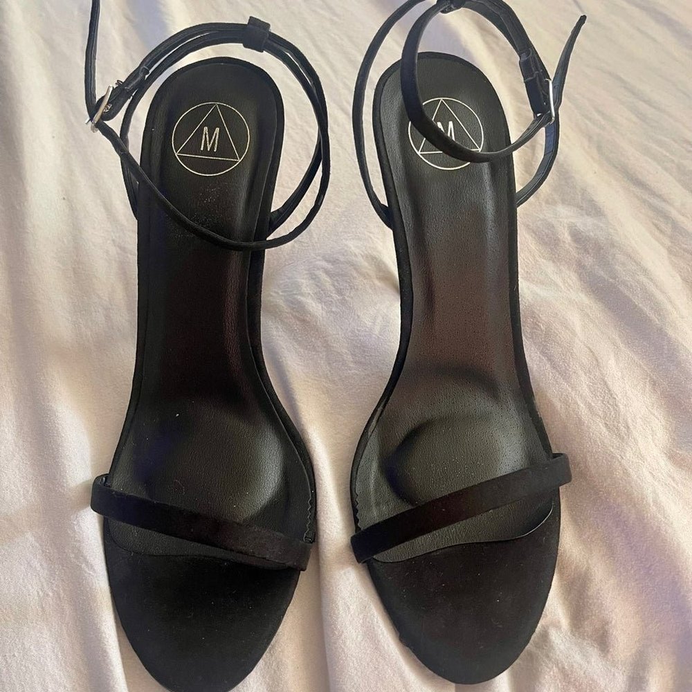 Barely There Black Heels